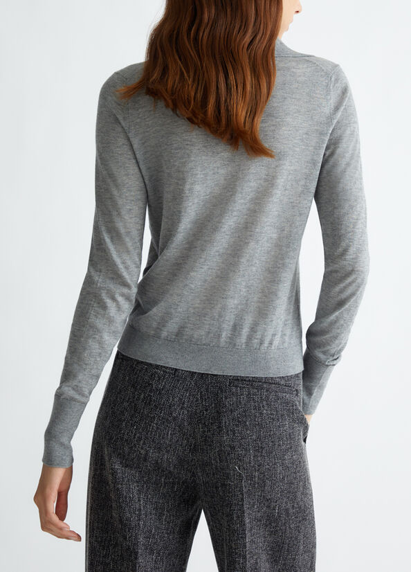 Polo in maglia di misto cashmere