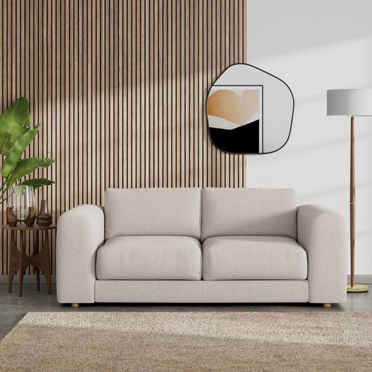 Habitat Ayr Fabric 3 Seater Sofa - Stone