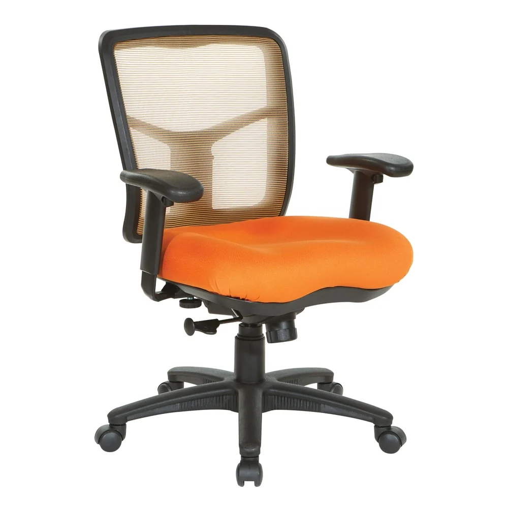 Breathable Mesh Back Office Chair with Upholstered Fabric Seat