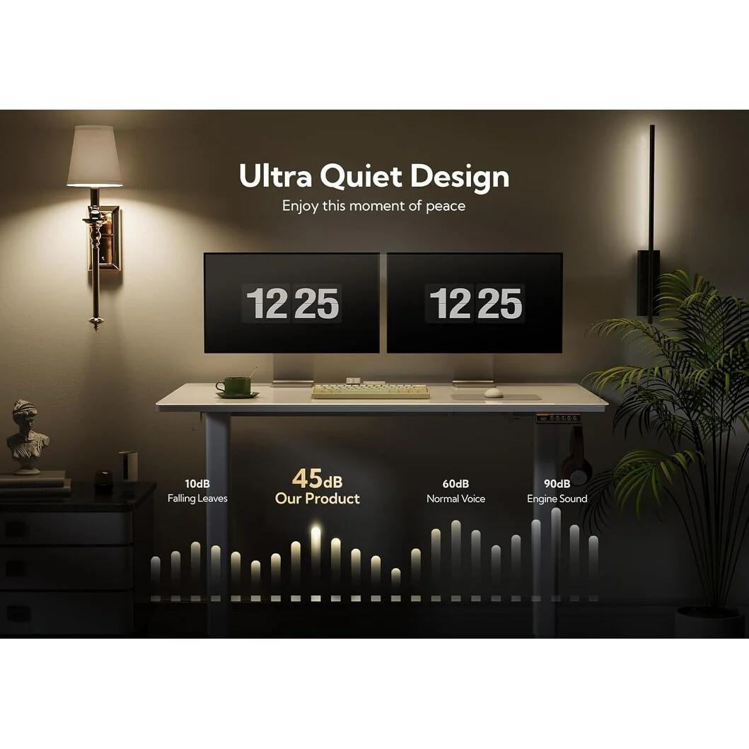 Claiks Glass Standing Desk, White Standing Desk Adjustable Height