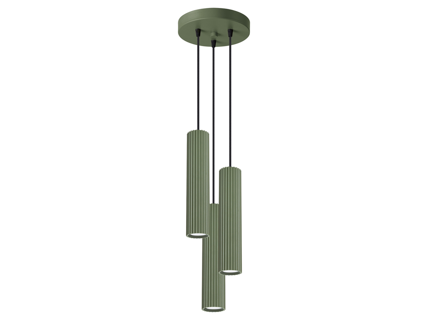 Lampa wisząca Karbon 3-punktowa aluminiowa 108 cm zielona
