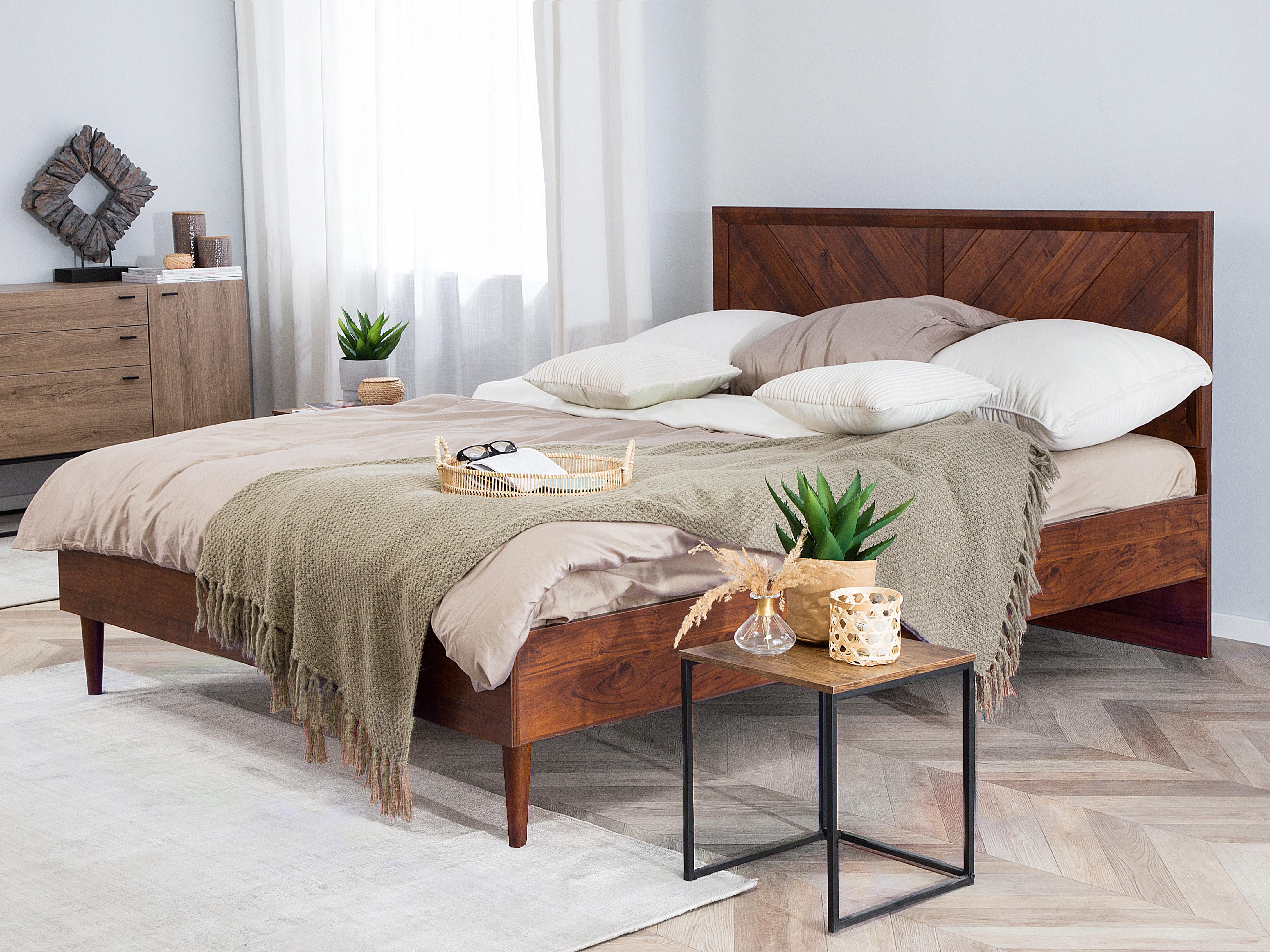 Bed MIALET 160 x 200 cm (EU King Size) Dark Brown