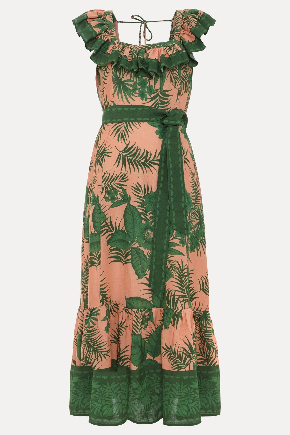 Phase Eight Sandra Ruffled Square Neck Midi Dress