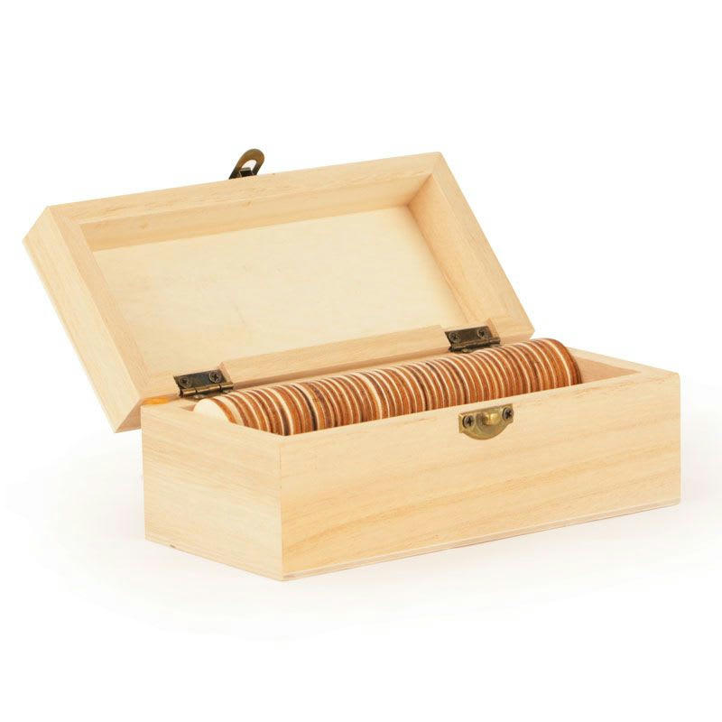 COEURS - Boite à message 50 cœurs en bois 15 x 7 x 6 cm