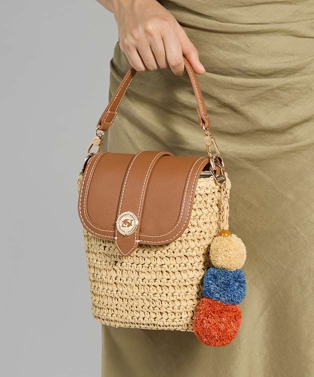 Dimple Natural - Raffia Crossbody Bag
