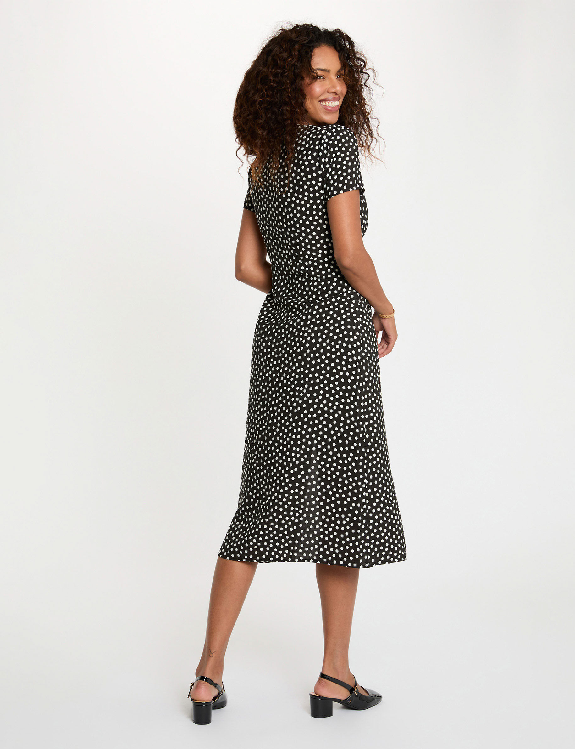 Mid-Length Dress With V-Neck Black Women