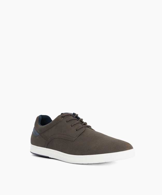 Tailors Dark Brown - Perforated Low-Top Trainers