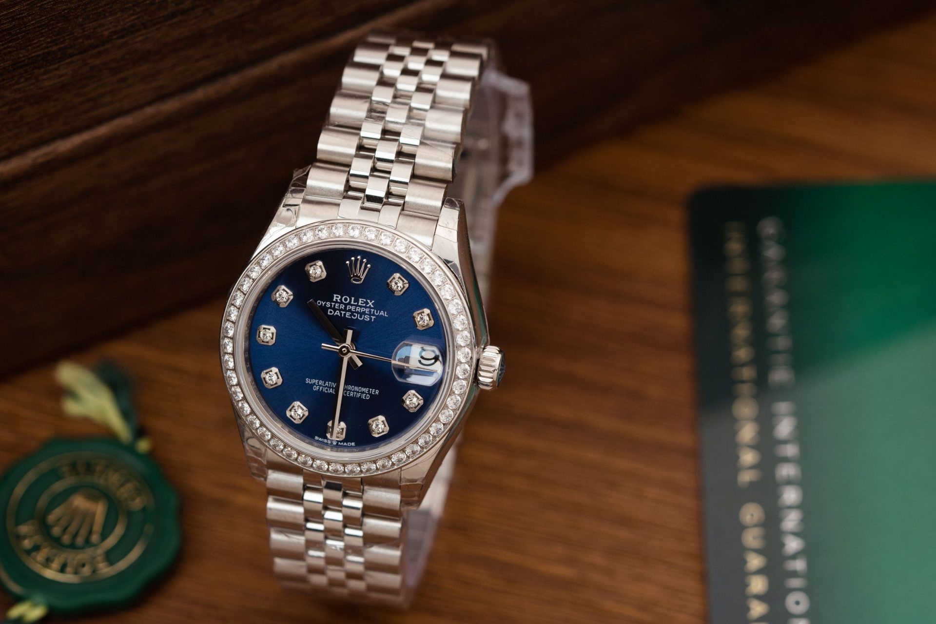 Rolex Datejust 316L Steel Blue Dial CZ Diamonds 31mm Jub EWF Replica