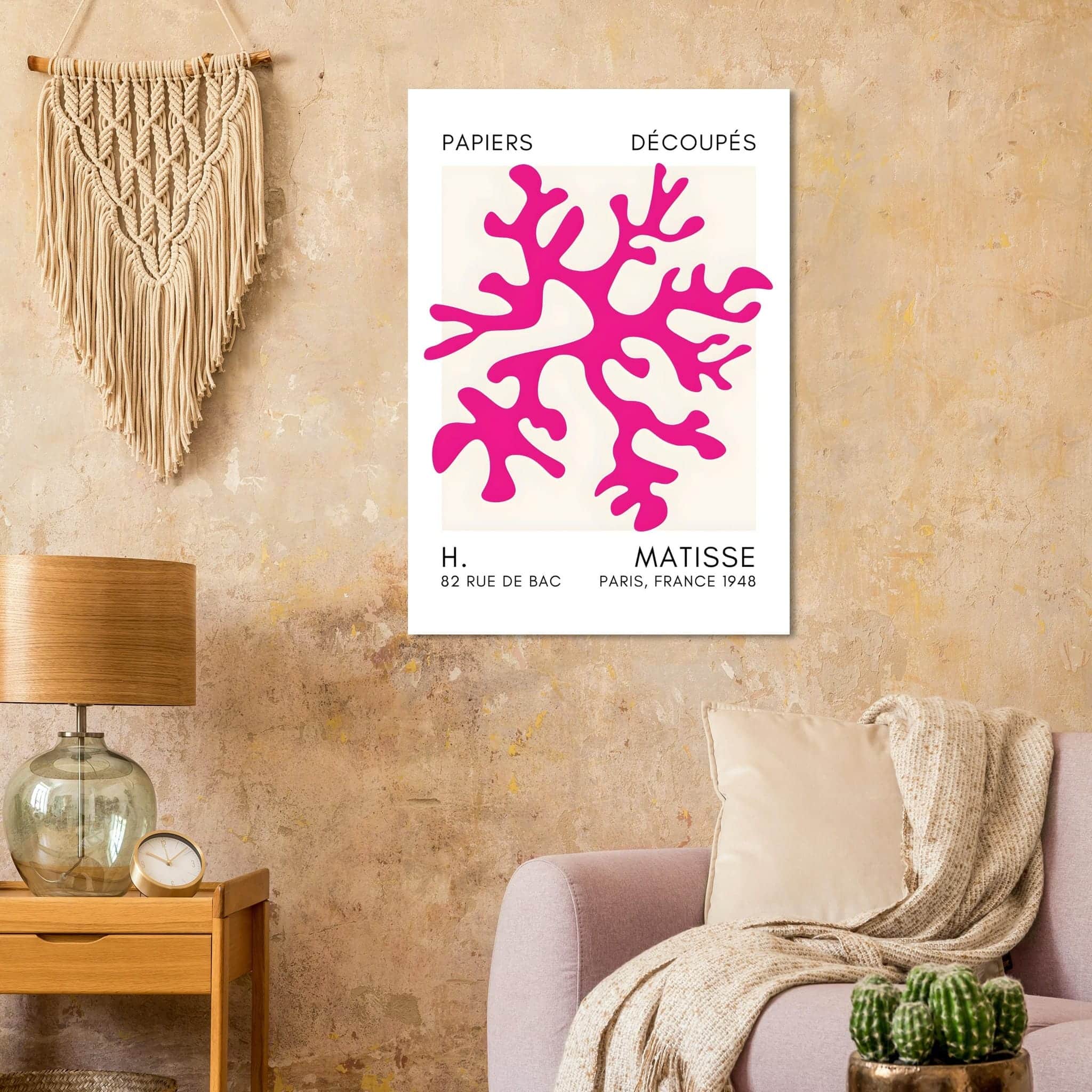 Artfulprints Poster Matisse – Dreamy coral flower pink  - 70x100 cm - Roze