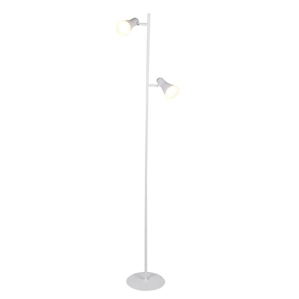 Lampa podłogowa BERG biała LED 2x7W Ciepła biel 880lm Polux