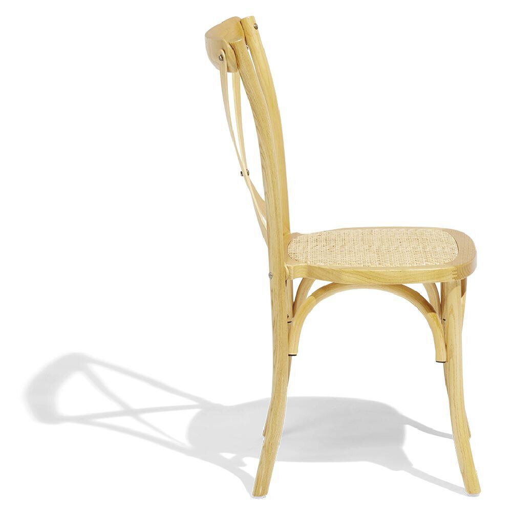 Chaise empilable Juliette dos croisé 46x52x89cm bois naturel