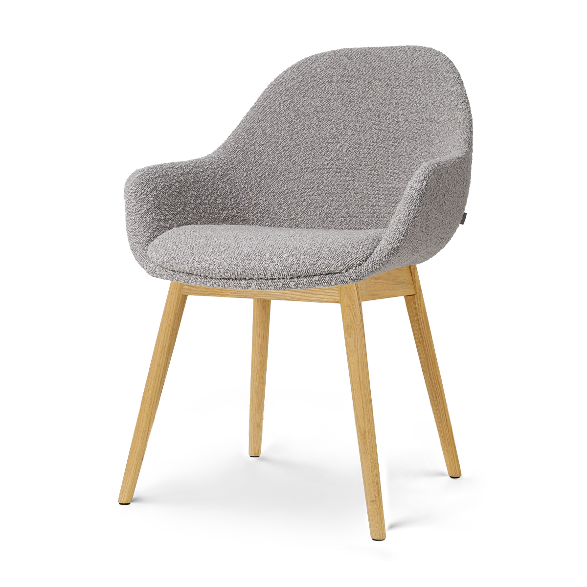 Nolon Nio-Mae eetkamerstoel bouclé taupe - houten onderstel