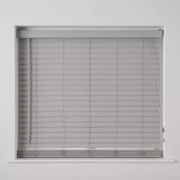 Habitat Faux Wood Grey 50mm Slat Venetian Blind - 90cm