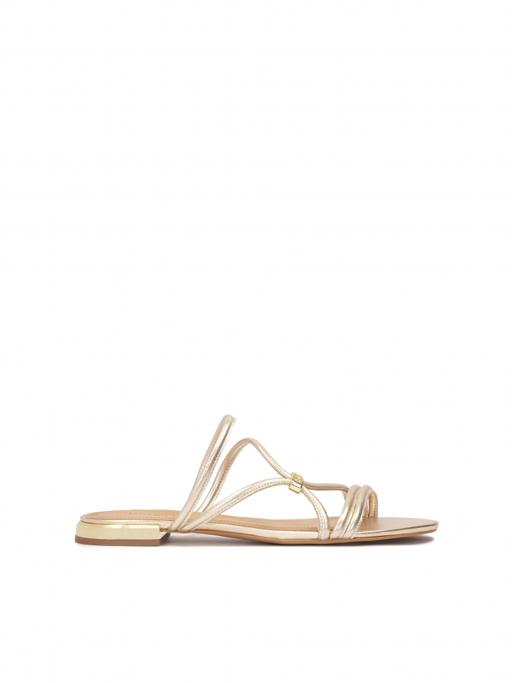 Gold slides that can be worn as sandals