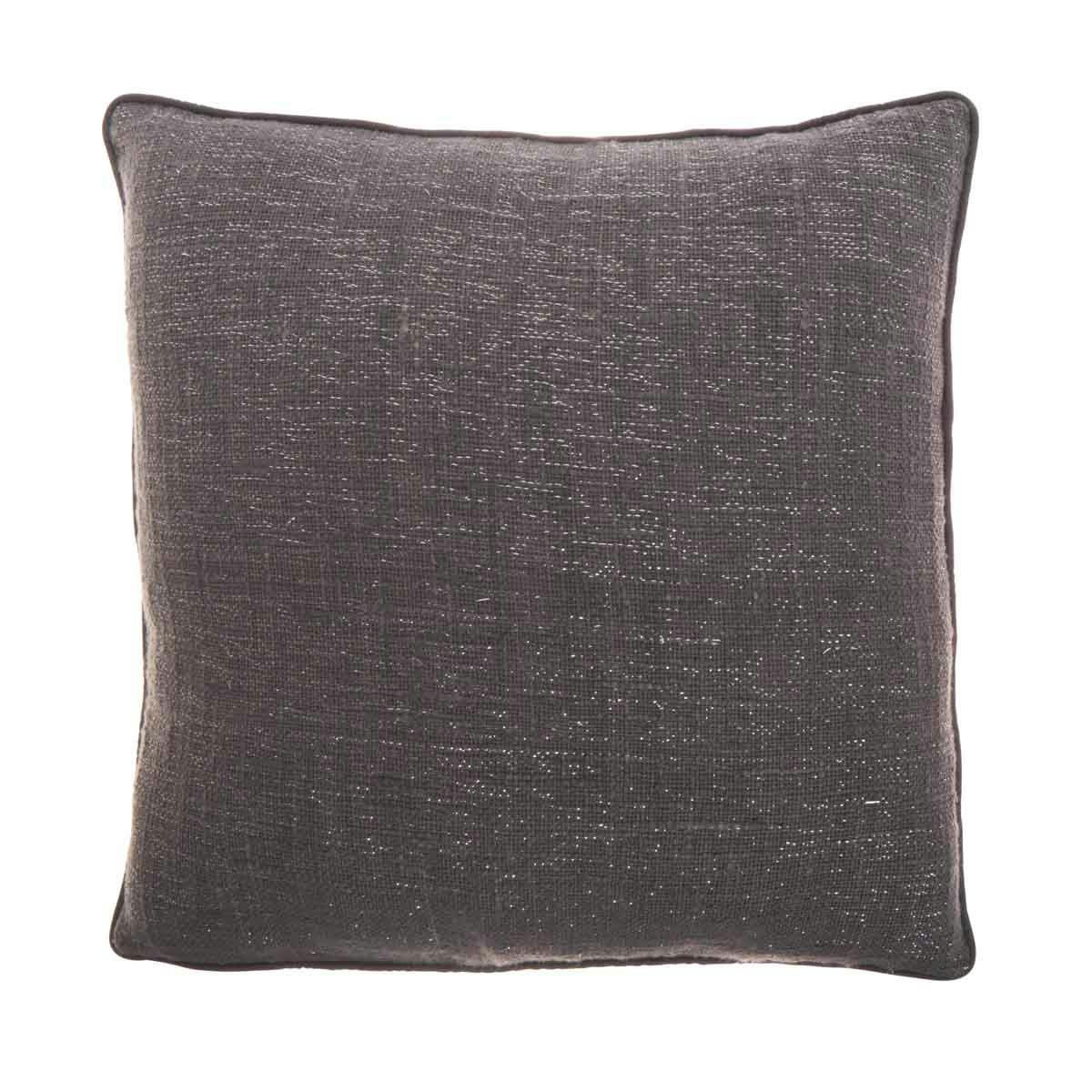 ERIS - Housse de coussin en coton et lurex gris 45 x 45 cm