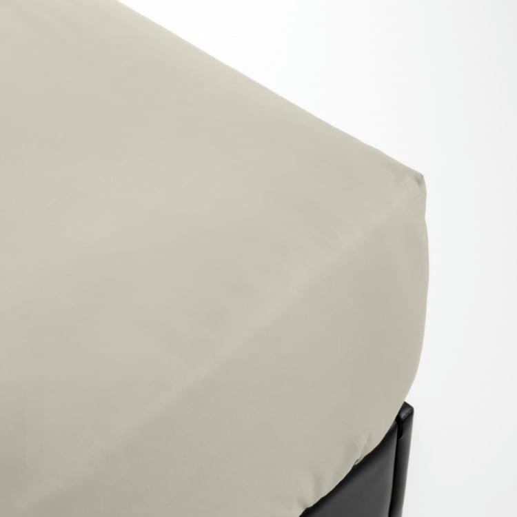 PERCALE MONTELEONE - Drap housse en Coton Beige 2x70x190 cm