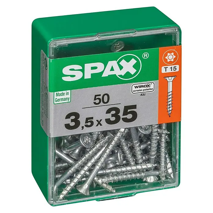 TRESKRUE SPAX SENKHODE GUL 3,5X35MM 50STK/PK