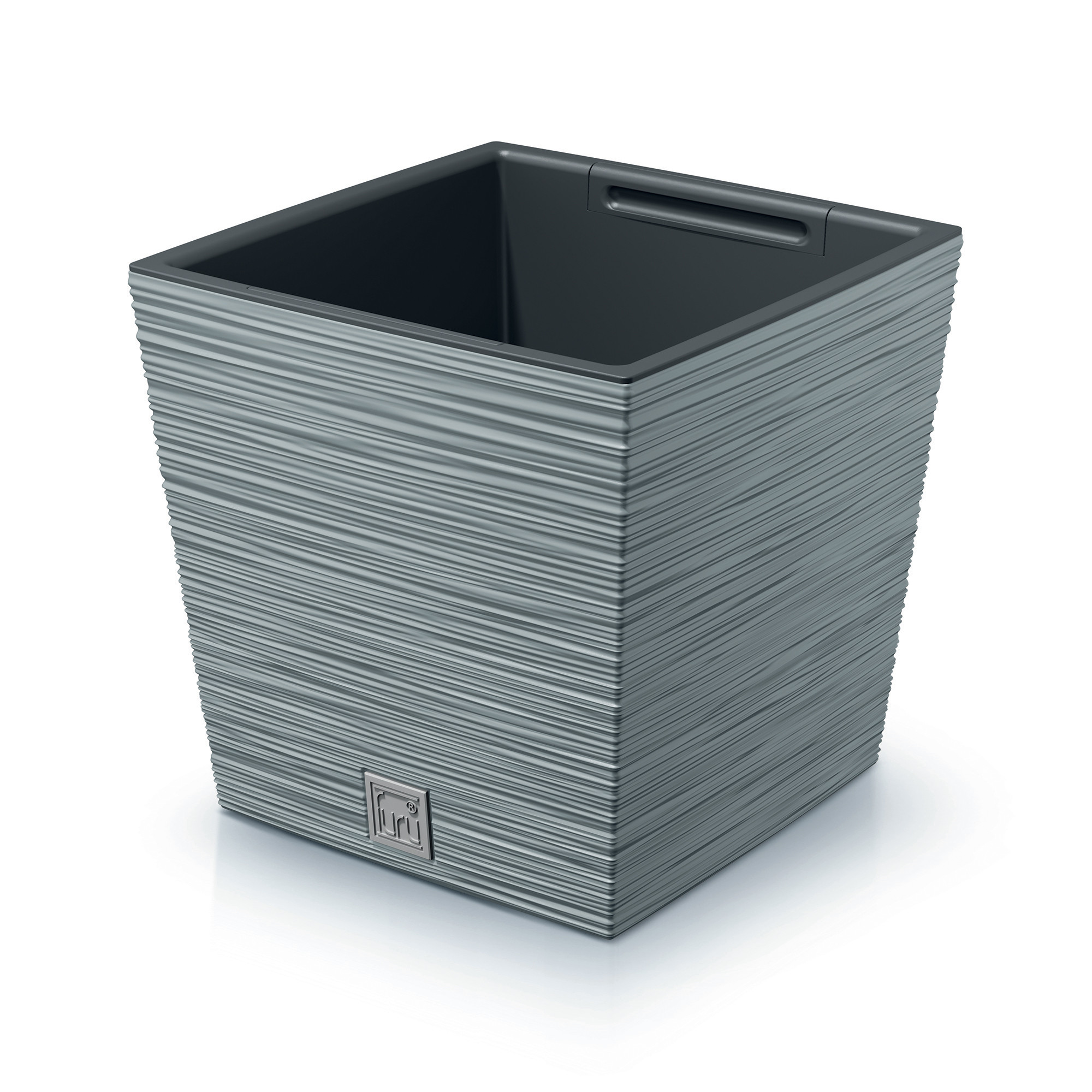 Donica ogrodowa kwadratowa Furu Square Low 24 cm szary PROSPERPLAST