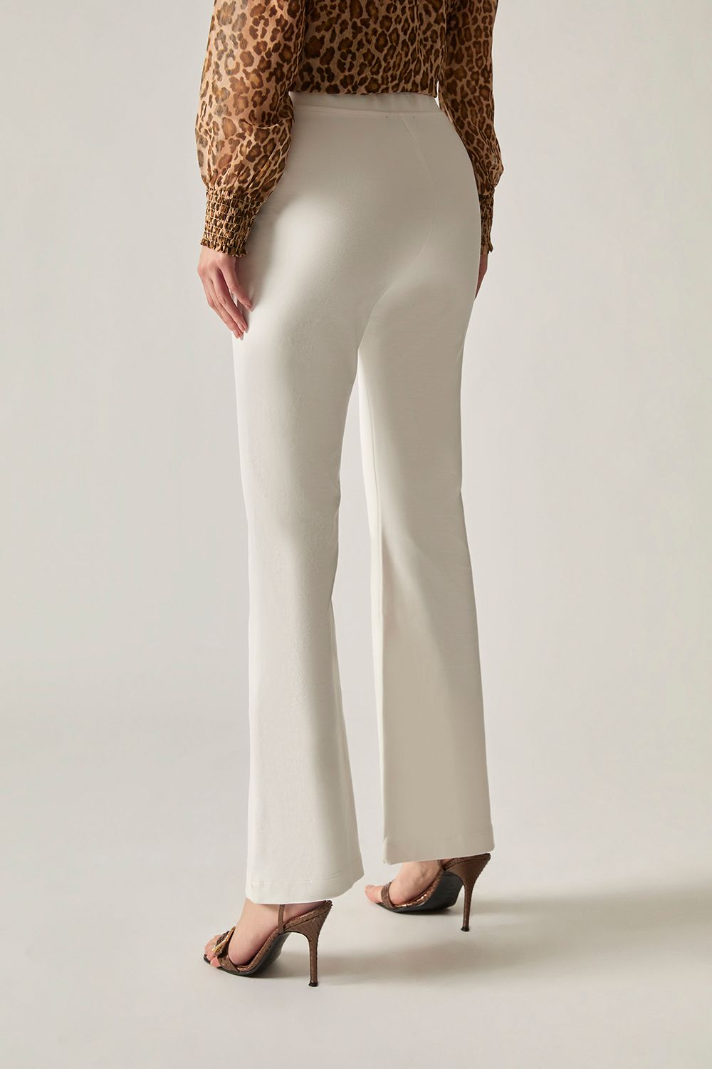James Lakeland Cream Bootleg Trousers