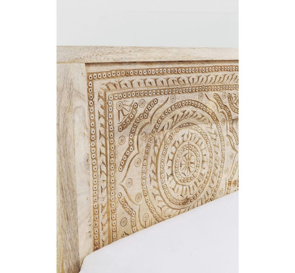 PURO - Lit 180x200 en manguier massif sculpté