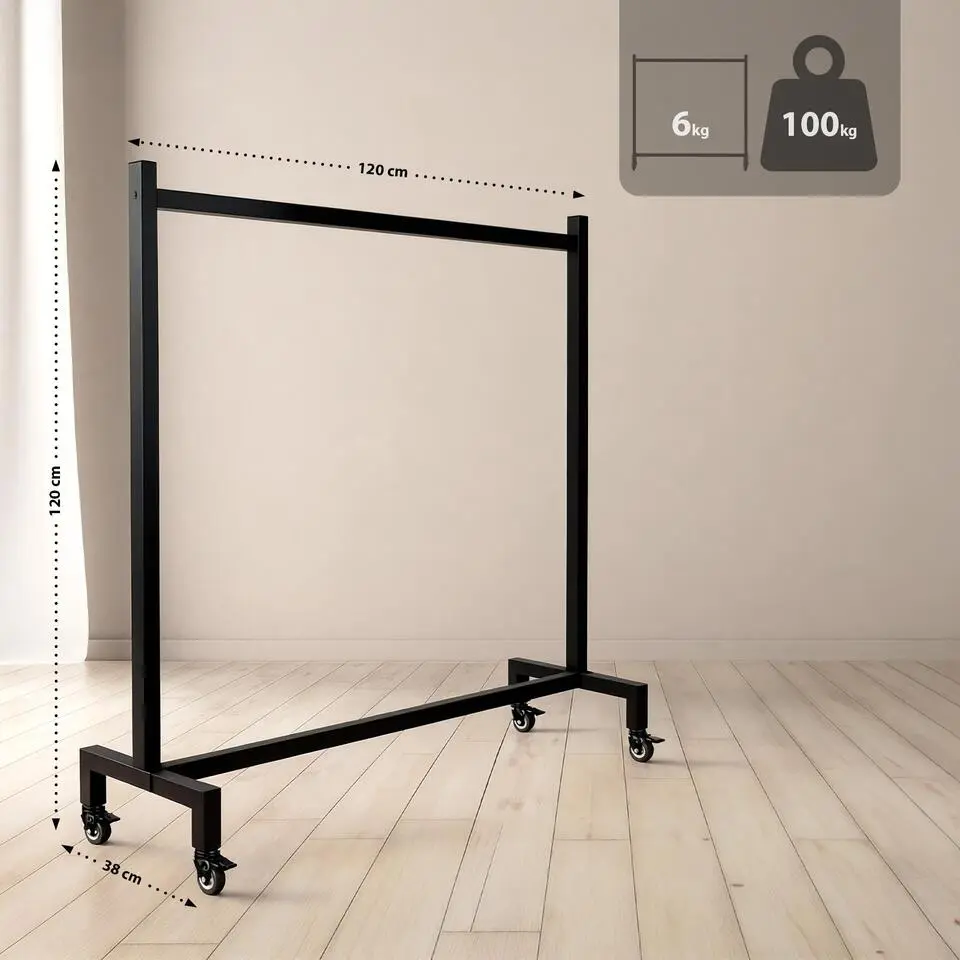 CLP Kledingrek Gisborne 120x120x38 cm - zwart