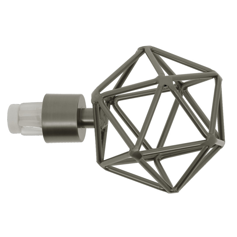 Embout de fermeture pour tringle en métal Easy Fix Filaire gun foncé Ø 28 mm MOBOIS