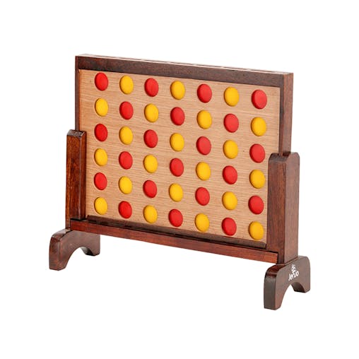 Mini Four In A Row Polished Hardwood 52x16x40cm Outdoor/Indoor Jenjo Boardgame