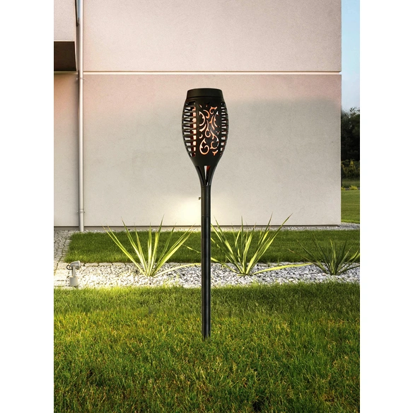 Solarleuchte, Kunststoff, schwarz, 12xLED