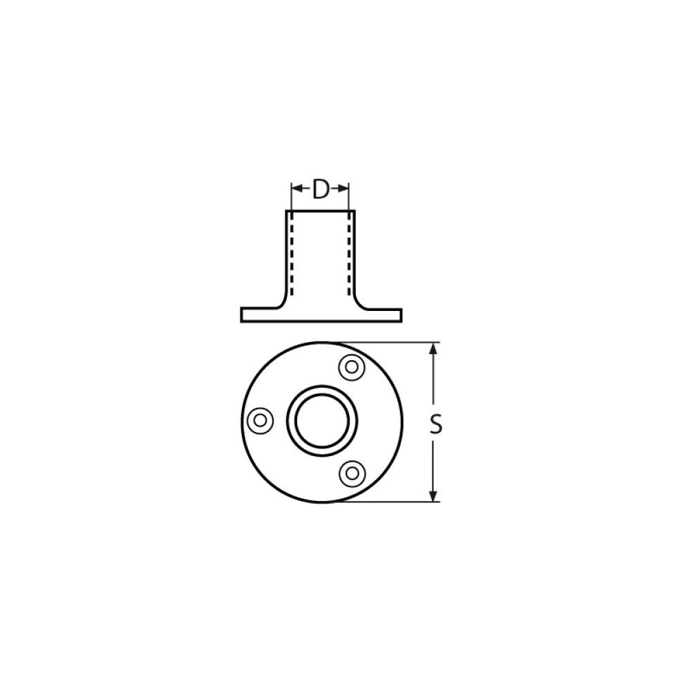 RELINGFOT MARINETECH 90° A4 25MM