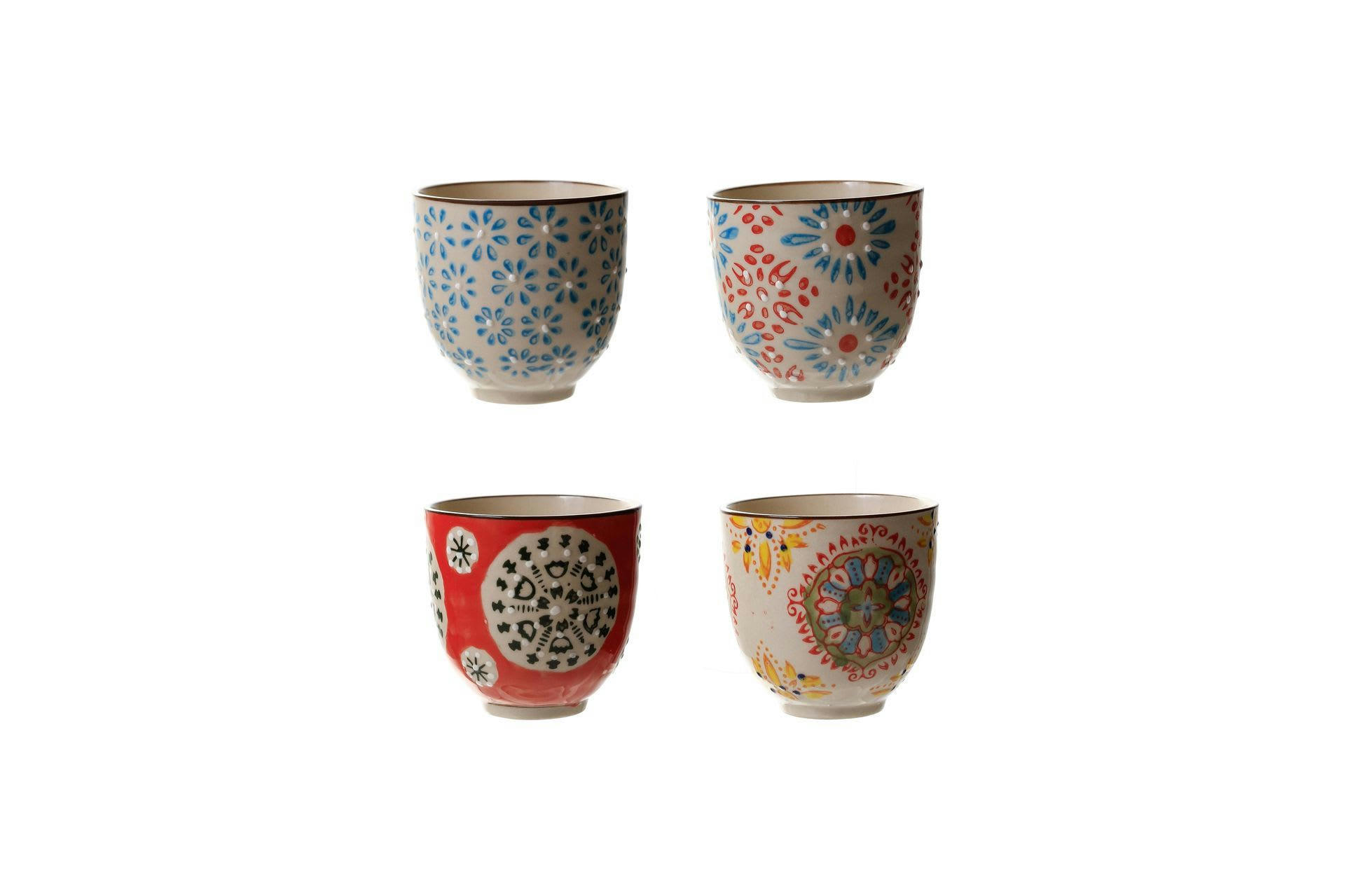BOHEMIAN - Set de 4 tasses à expresso en céramique multicolore