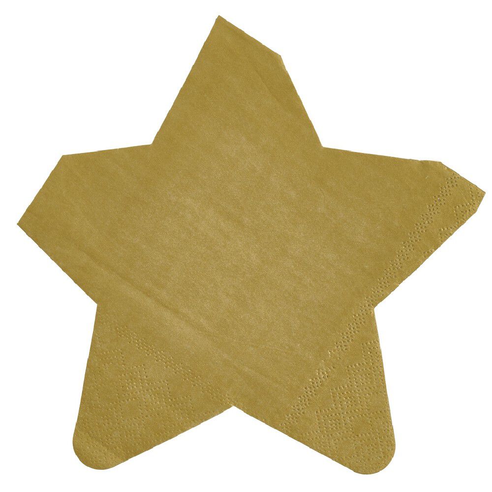 Serviette de table pré-pliée étoiles dorées x10