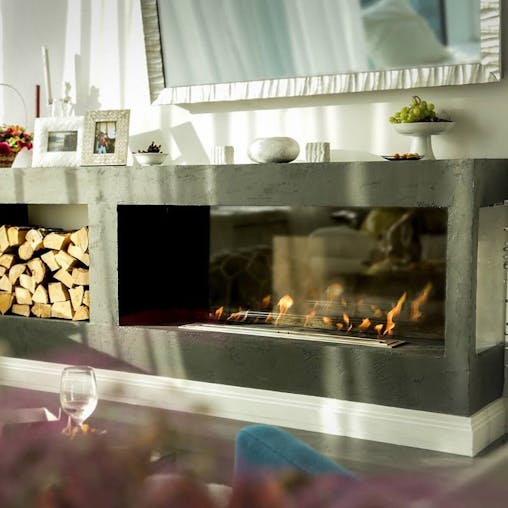 Decoflame Bioethanol Fireplace 745mm Insert - Automatic Refill & 8 to 16 Hour Burn Times