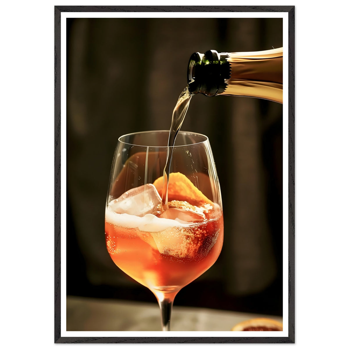 Artfulprints Poster met Lijst Aperol Spritz - Lifestyle  - 70x100 cm - Oranje