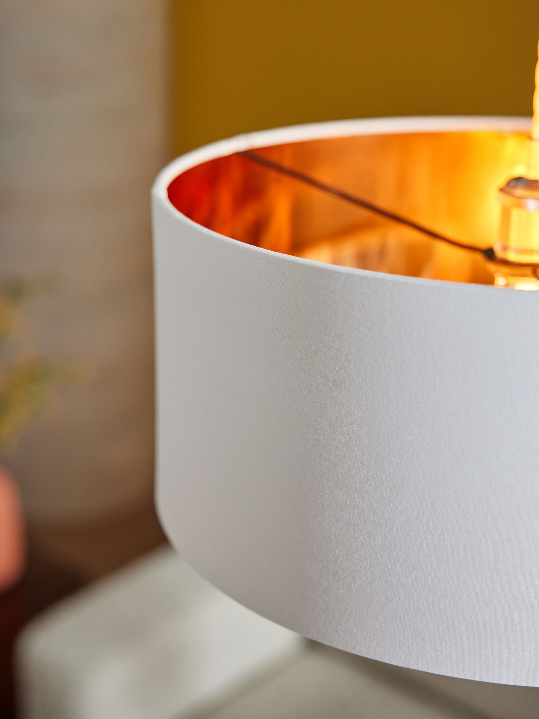 Oro Easy Fit Drum Shade in White Clay/Copper
