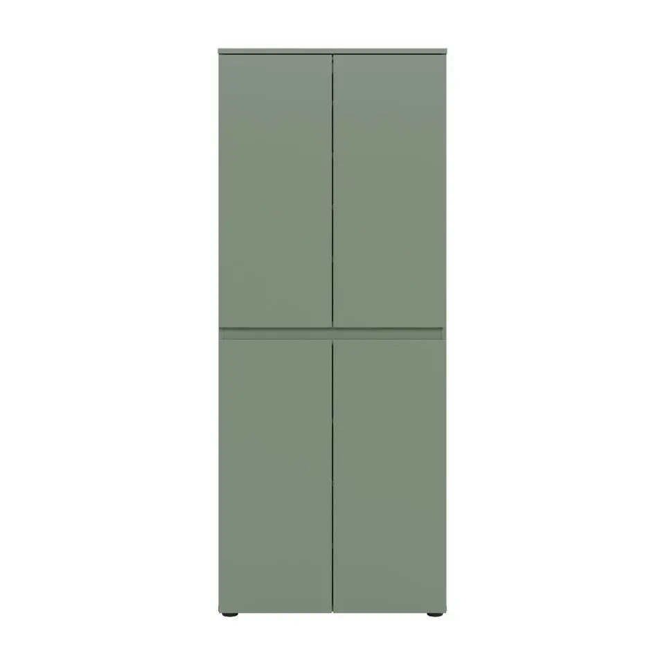 Hioshop Scarpa kledingkast 4 deuren stoffig groen