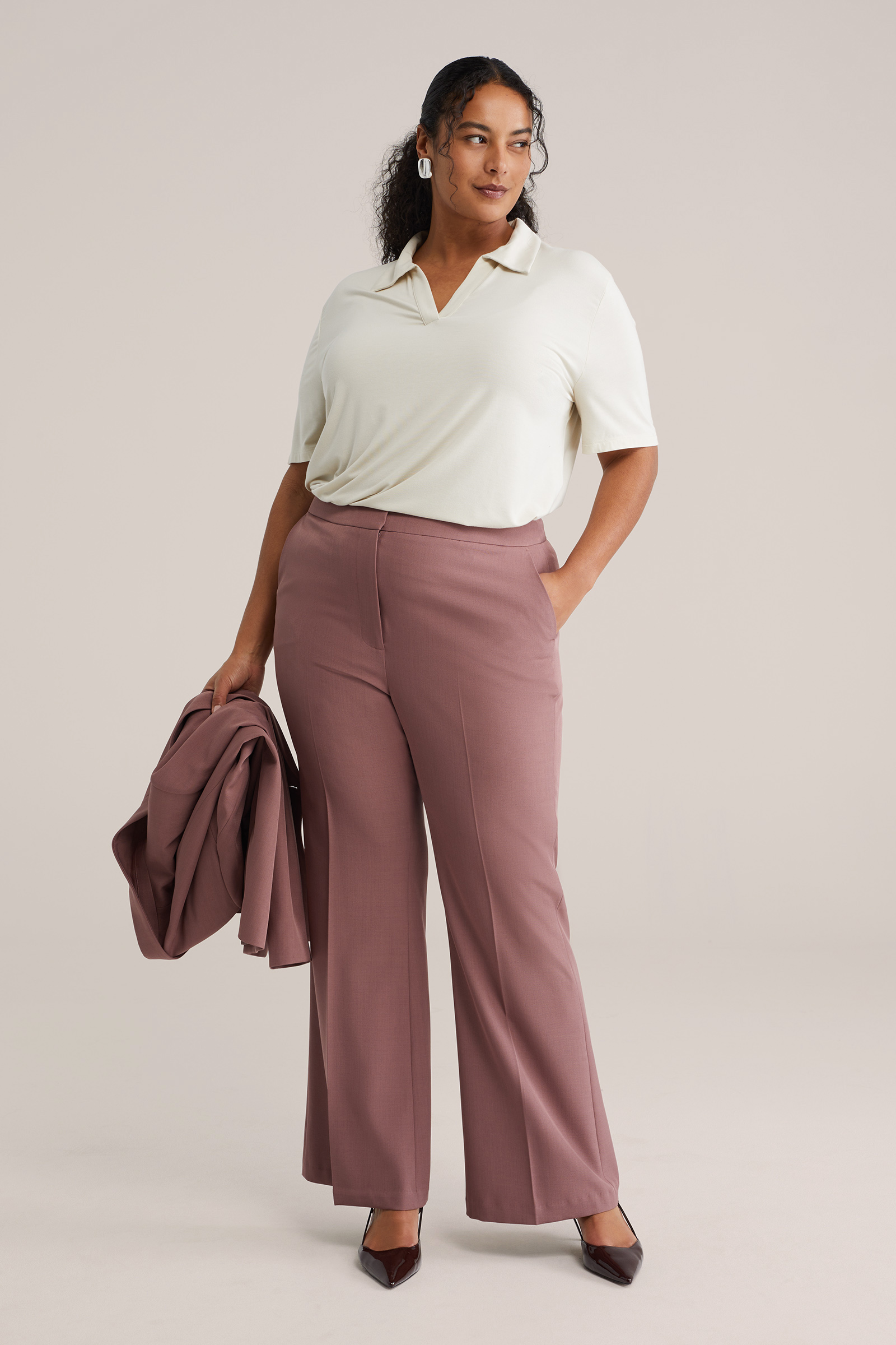 Dames Jersey T-shirt met polokraag - Curve