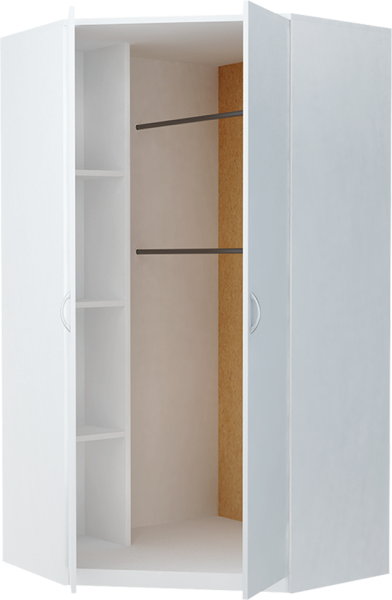 Szafa Narożna z drążkiem i półkami Sz06 Biały 55x106x193 cm Bestseller