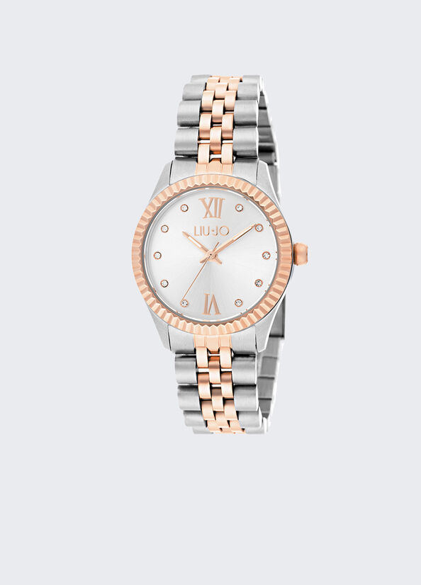 Orologio bicolor in acciaio