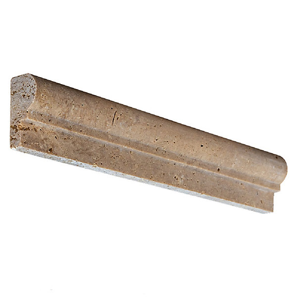Corniche en travertin Marron - 4,8 x 2,3 x 30,5 cm - Pack de 10 unités - C-NEGOCE