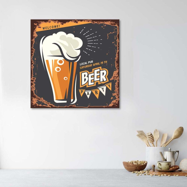 Feeby Obraz na płótnie Szyld piwo 30x30