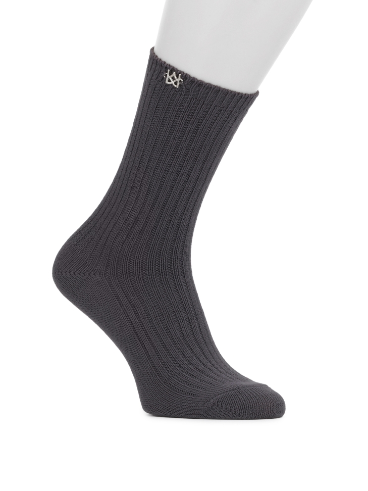 Ribbed grey bamboo socks