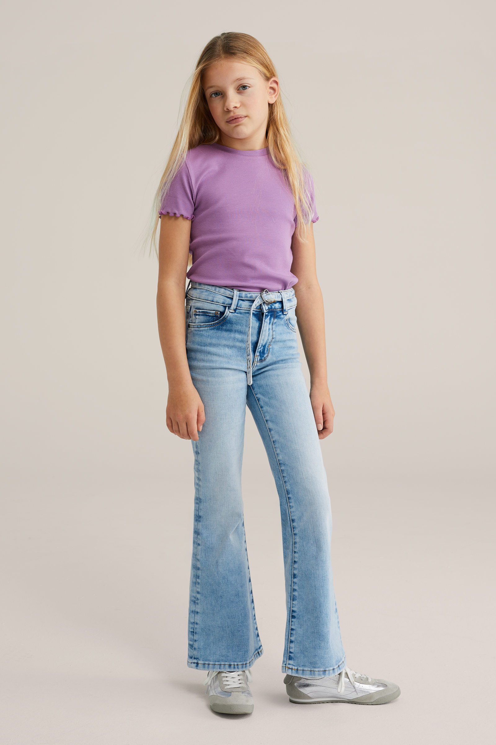 Meisjes T-shirt met ribstructuur