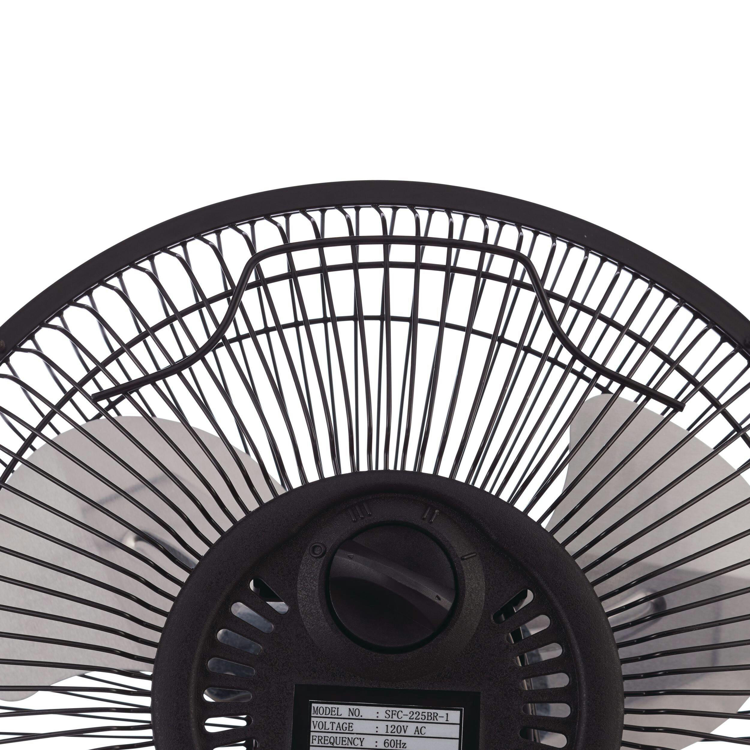 For Living Portable Oscillating Box/Floor Fan, 3-Speed, Metal, 9-in