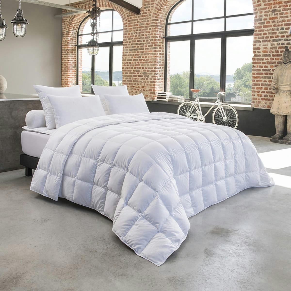 - Couette Exception 100% duvet oie blanche Extra légère 220x240 cm - Dro