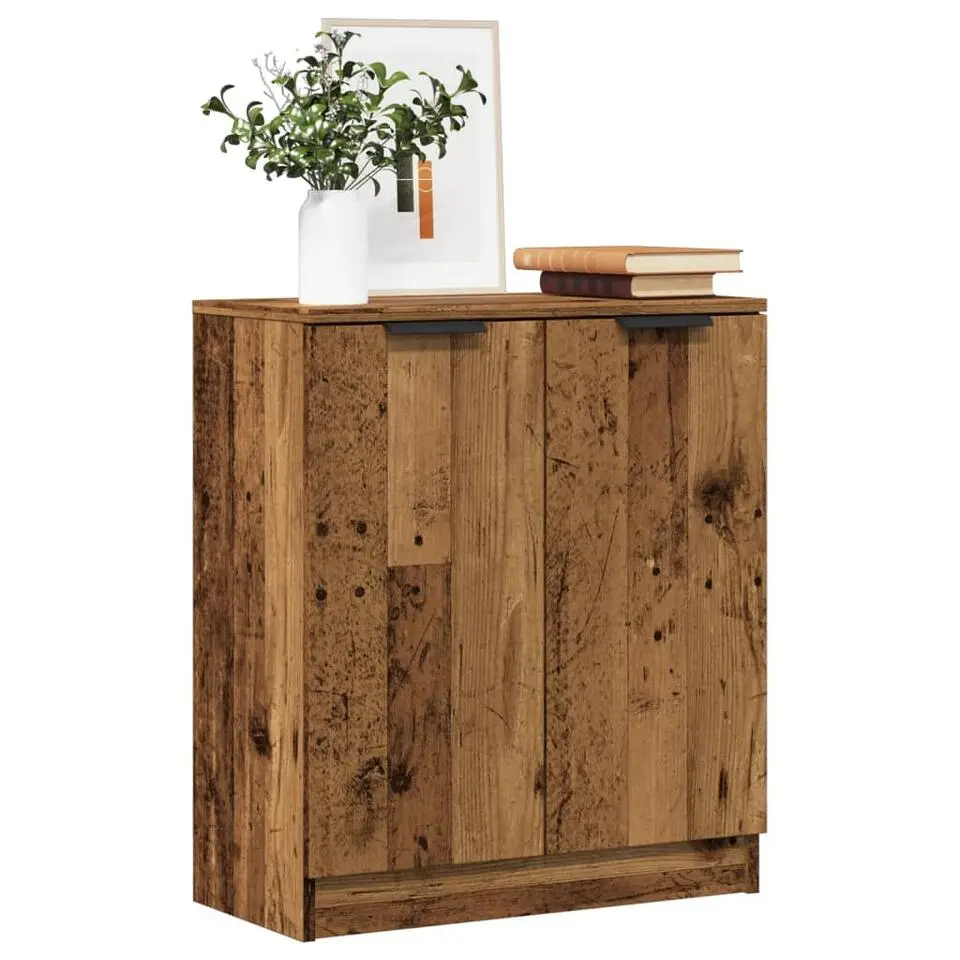 vidaXL - Dressoir met 2 deuren - Oud hout - Bewerkt hout - 60x30x70 cm