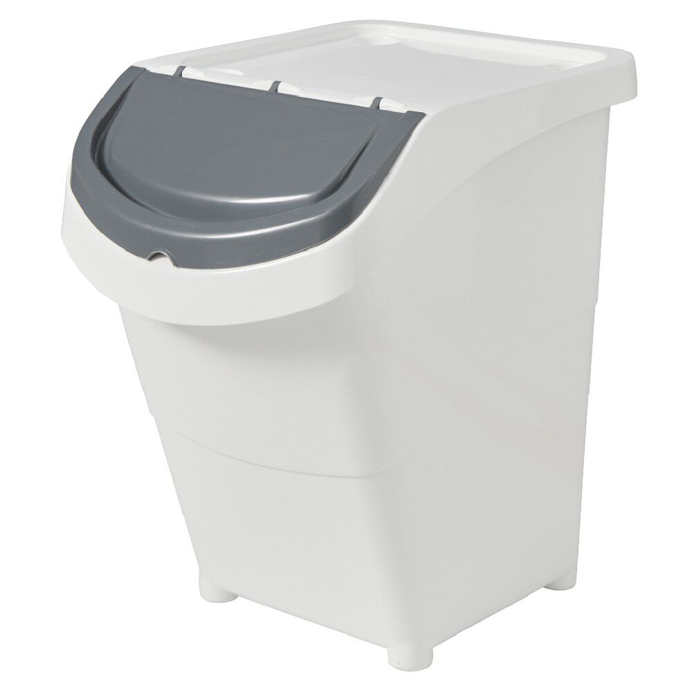 BoÎte de rangement blanche avec couvercle 40L