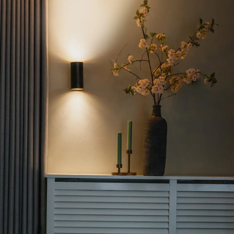 Qazqa up? en downlight lamp sab zwart gu10