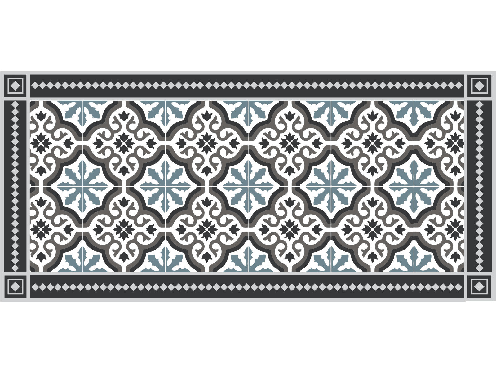 - Tapis vinyle trianon bleu 100x160cm