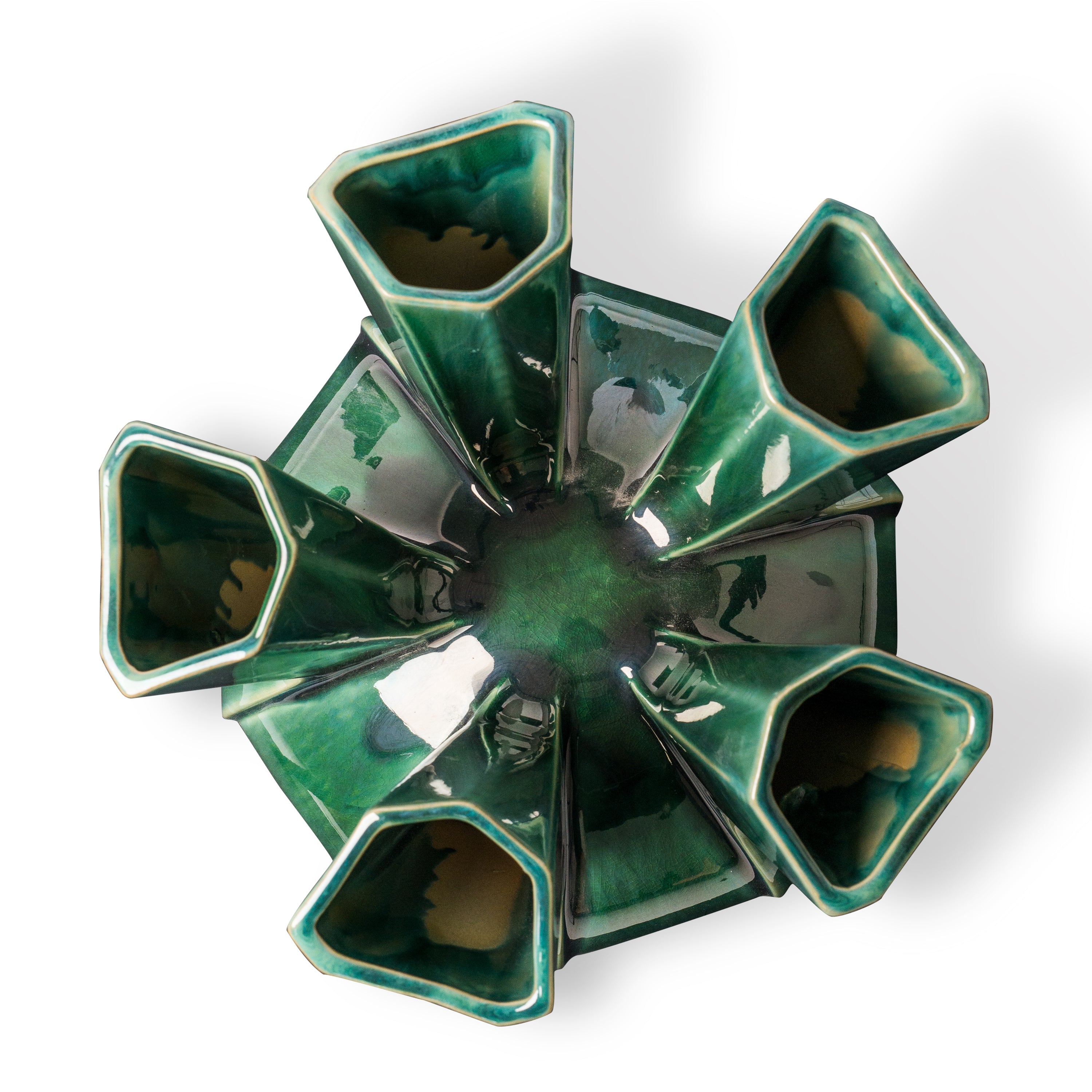 POLSPOTTEN Puyi Vaas - Donkergroen