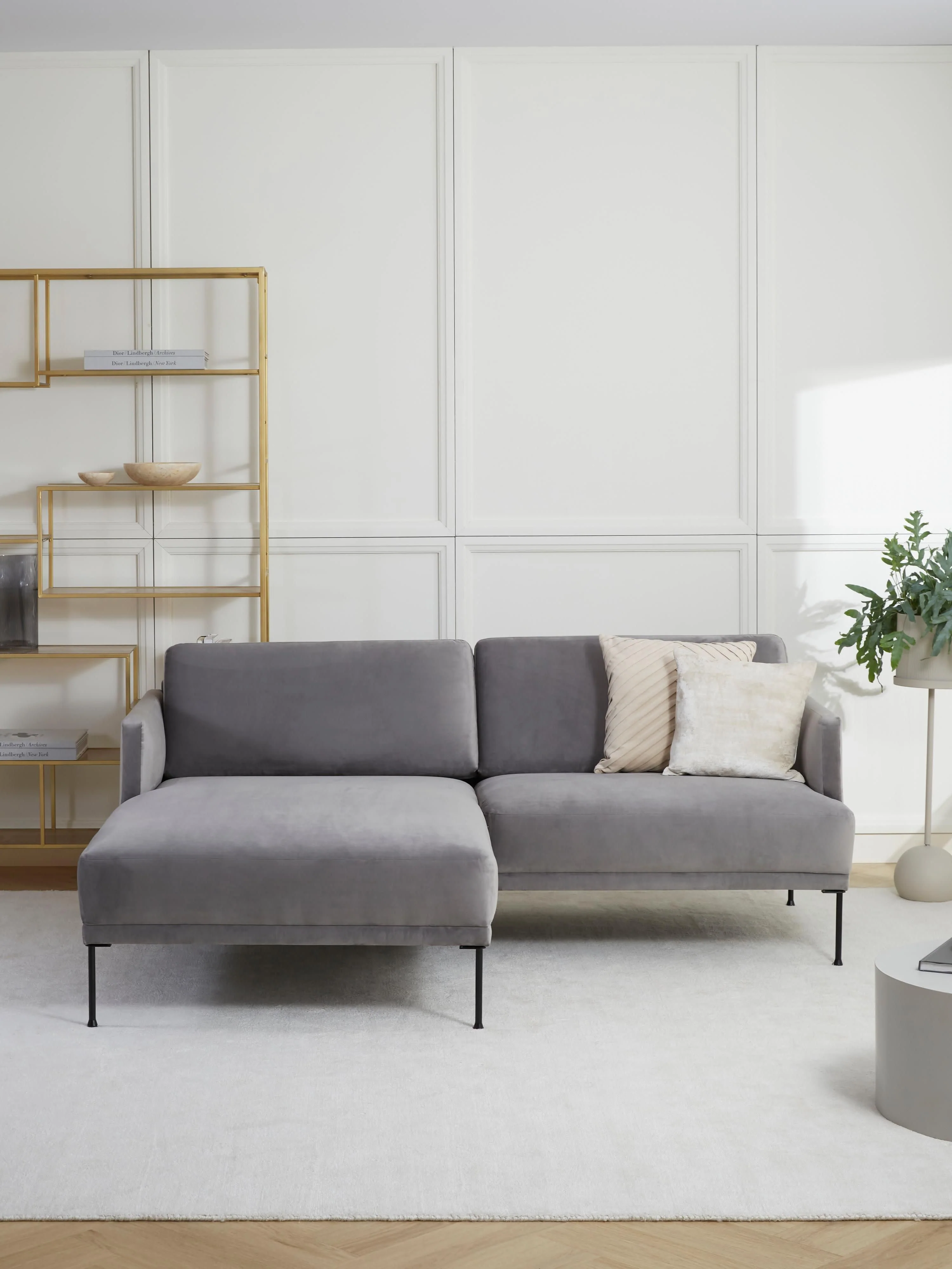 Kleines Samt-Ecksofa Fluente